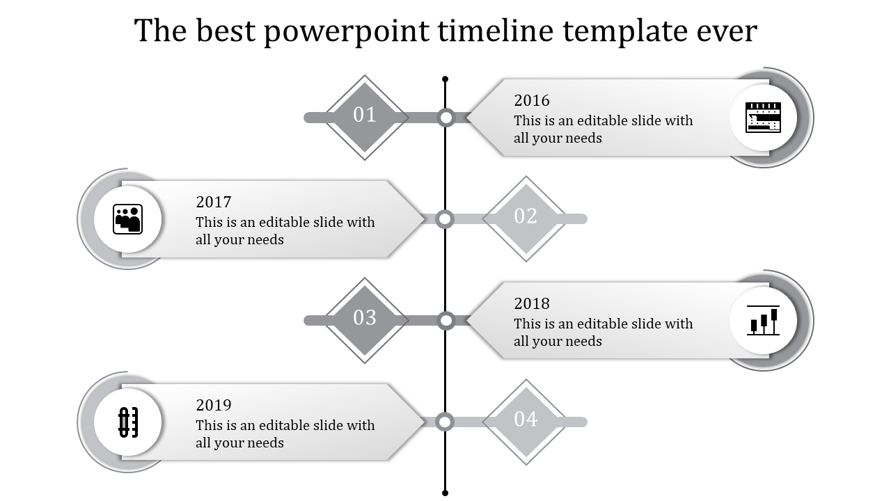 powerpoint timeline template-grey